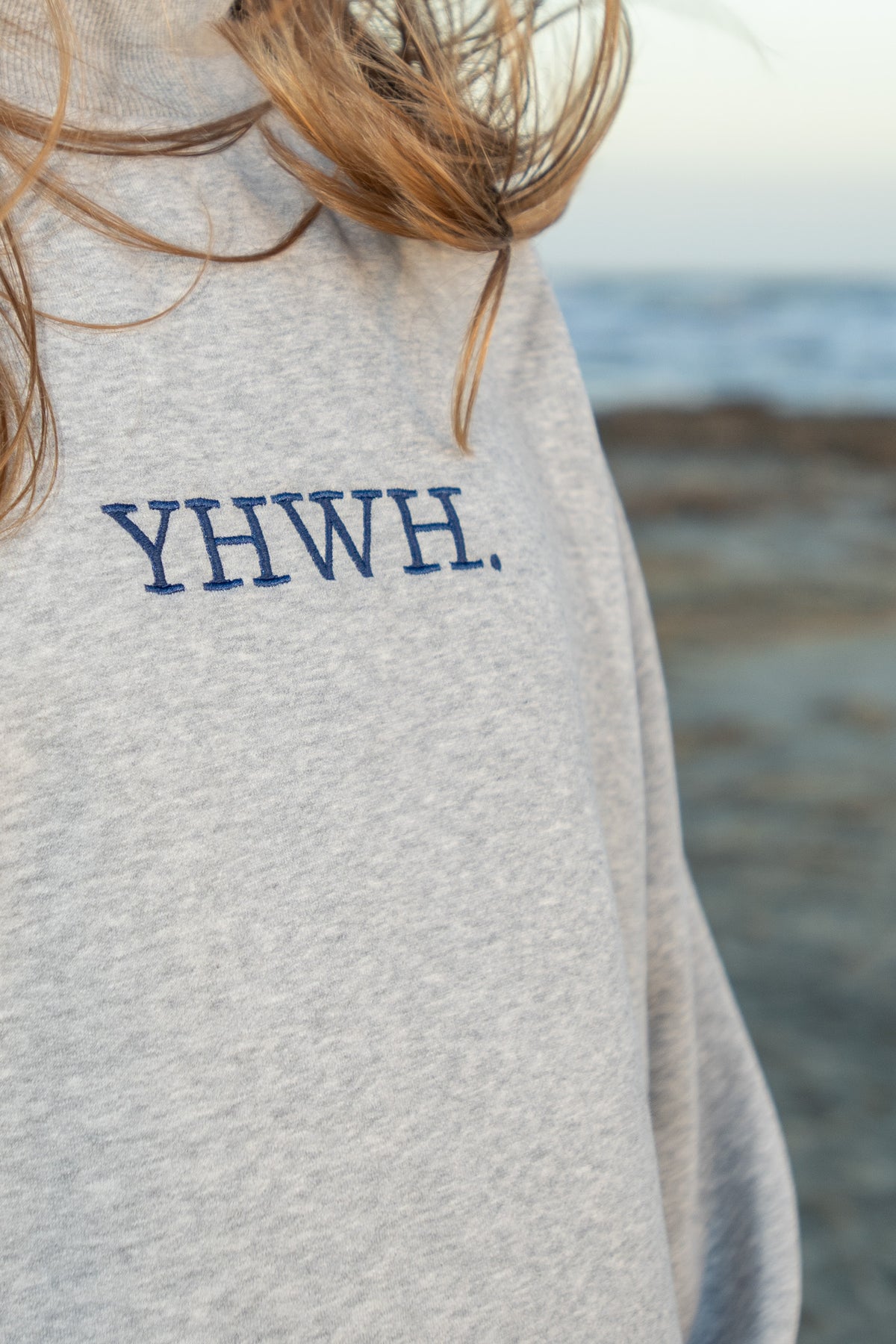 YHWH. Embroidered Mock-Neck