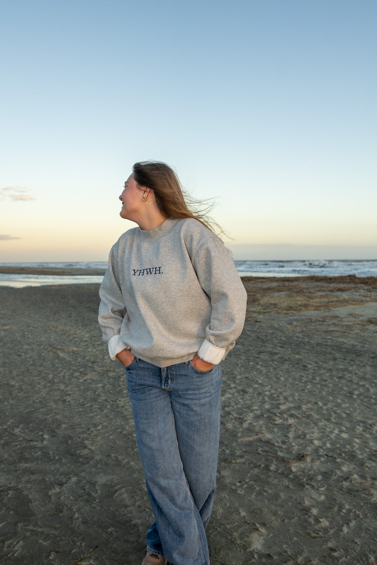 YHWH. Embroidered Mock-Neck